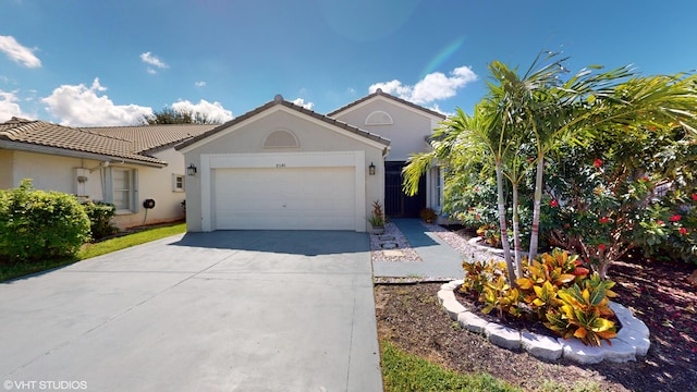 view of front of house with a garage