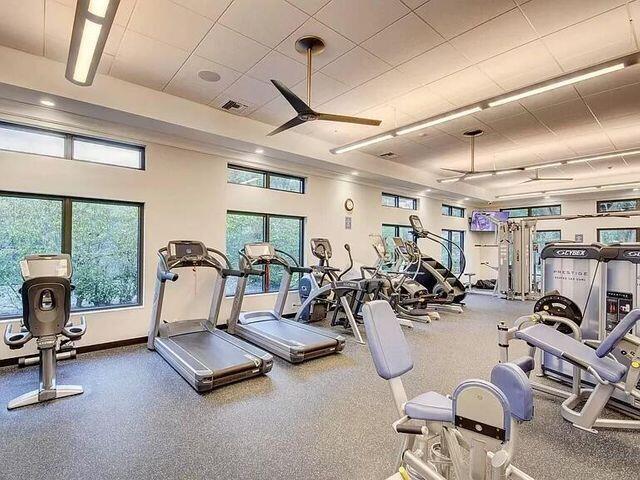 exercise room with a wealth of natural light