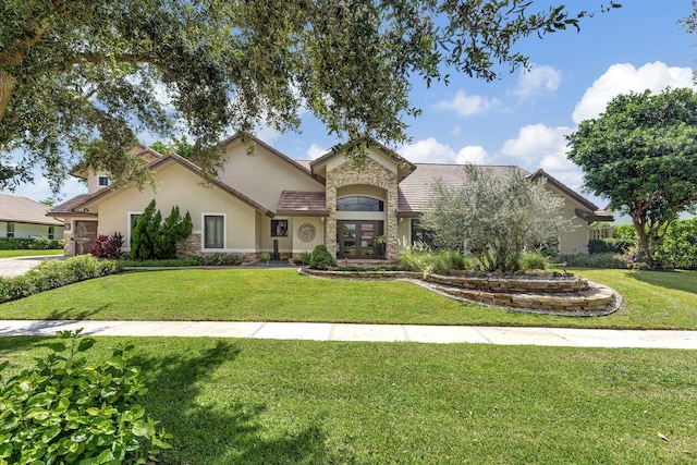 view of front of property with a front yard