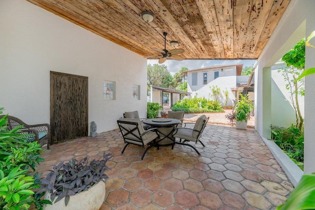 view of patio with ceiling fan