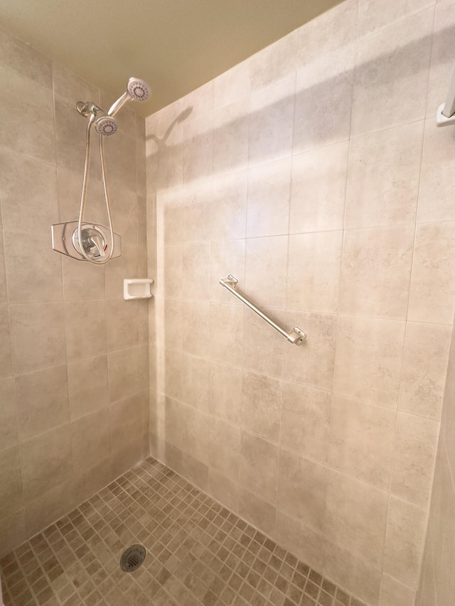 bathroom featuring a tile shower