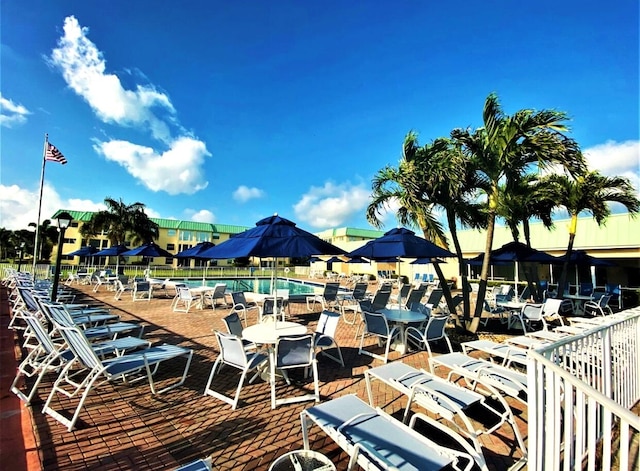 dock area featuring a community pool