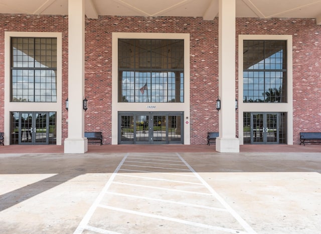 property entrance with french doors