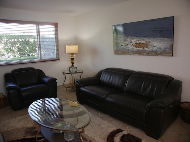 view of tiled living room