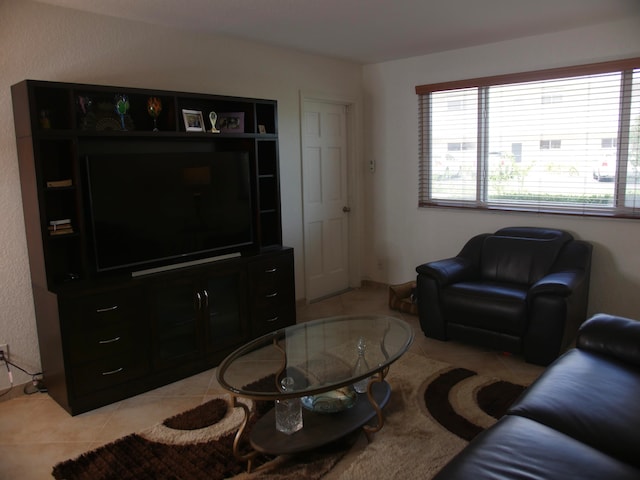 view of tiled living room