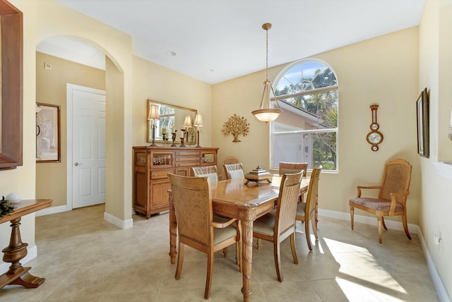 dining room featuring light tile patterned floors