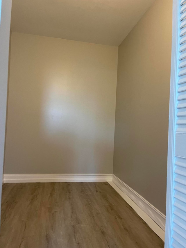 spare room featuring wood-type flooring