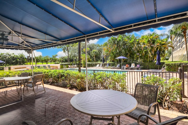 view of patio featuring a community pool