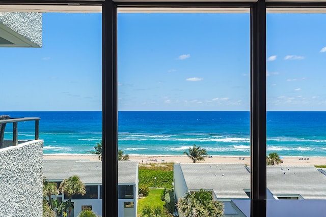 view of water feature featuring a view of the beach