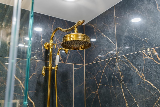 interior details featuring walk in shower