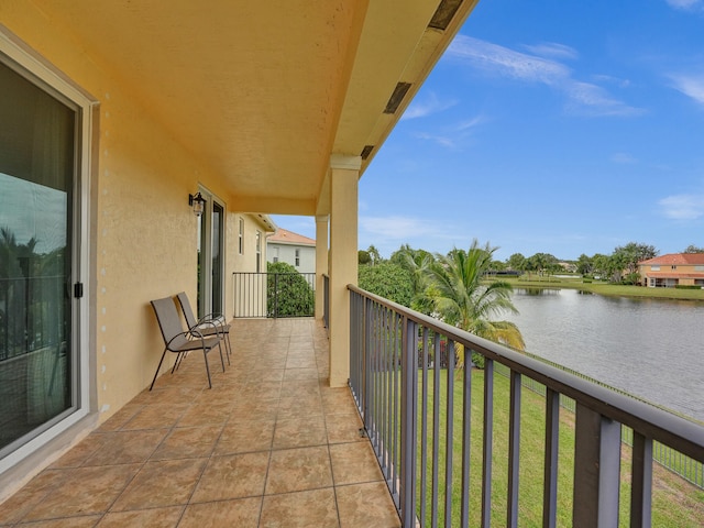 balcony with a water view