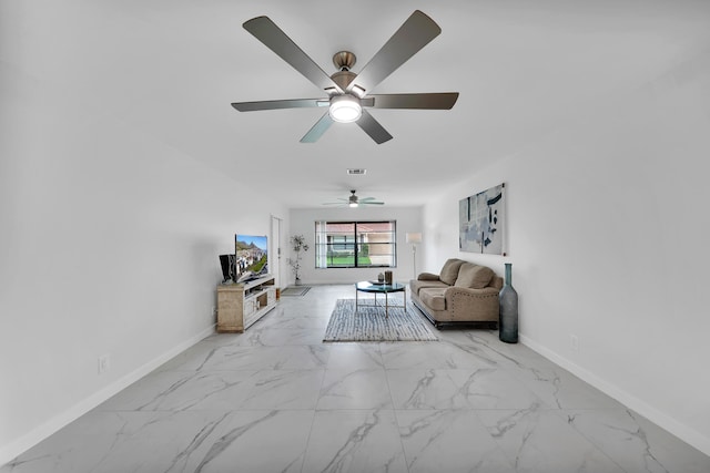 unfurnished room featuring ceiling fan