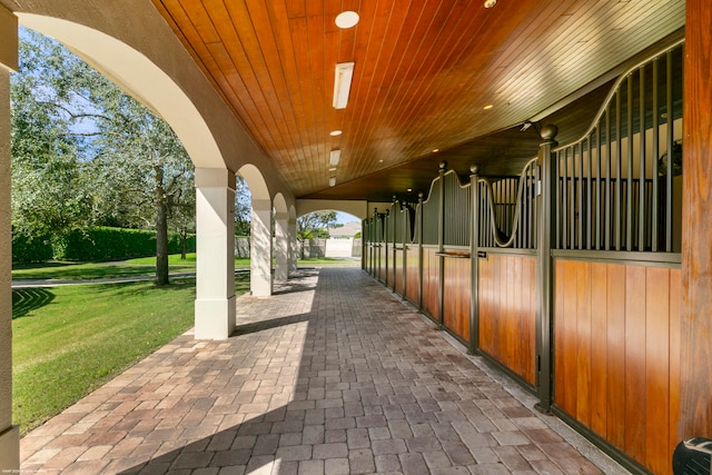 view of horse barn