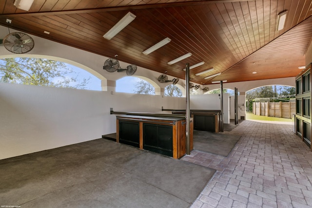 view of patio / terrace featuring area for grilling and ceiling fan