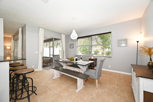 view of tiled dining room