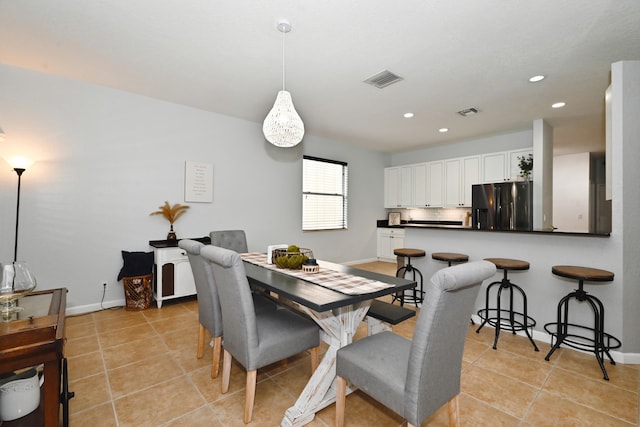 view of tiled dining room