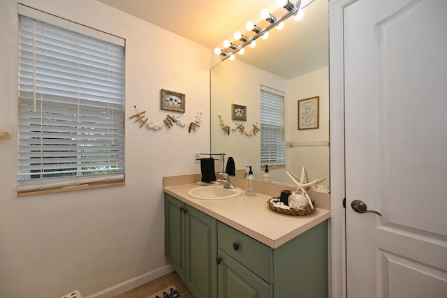 bathroom featuring vanity and tile patterned floors