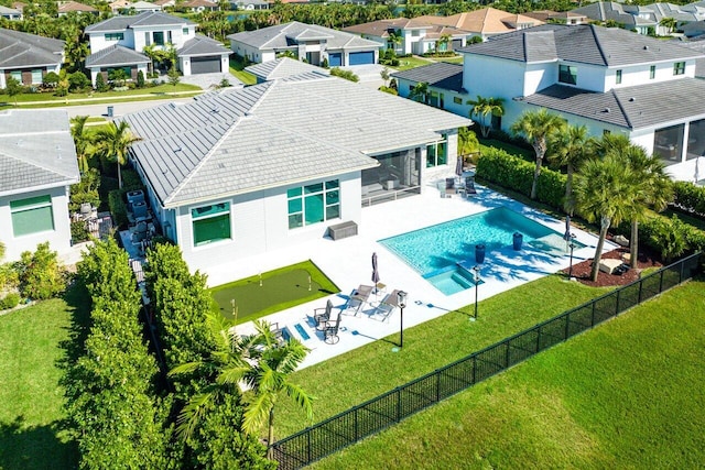 exterior space with a lawn and a patio