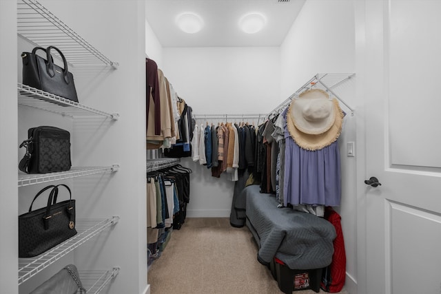 spacious closet with carpet floors