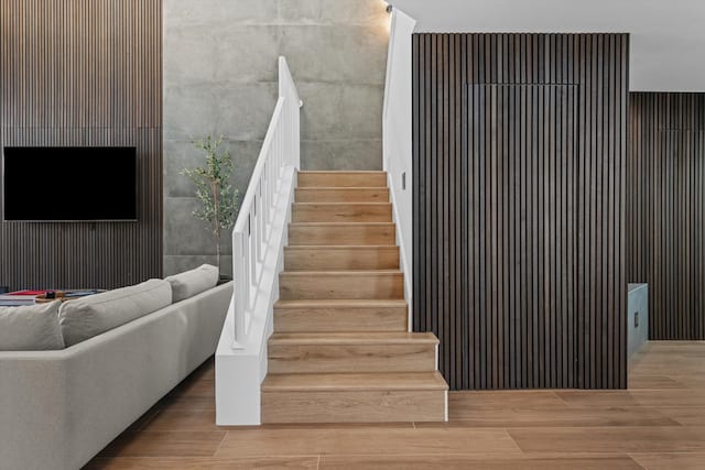 2435 Windsor Way Ct, Wellington, FL 33414 - stairs with wood finished floors
