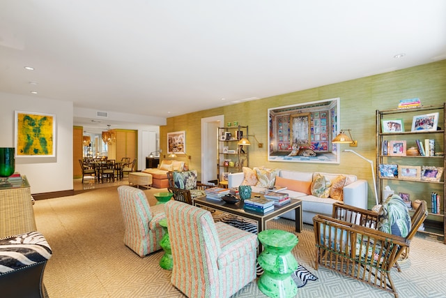 view of carpeted living room