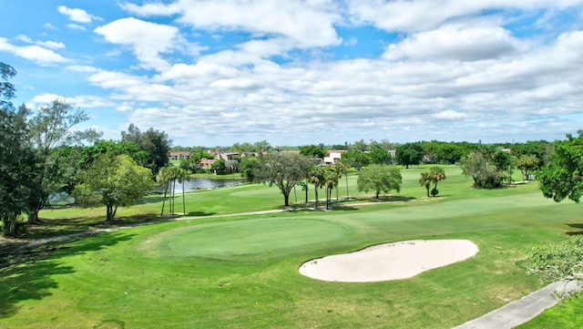 view of property's community featuring a water view and a lawn