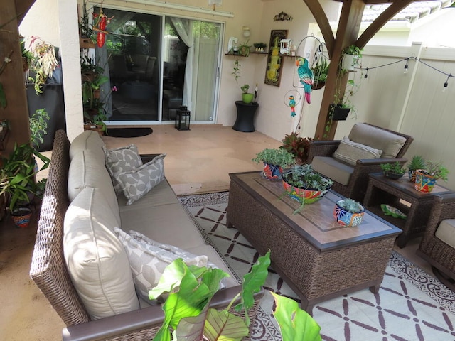 view of patio with outdoor lounge area