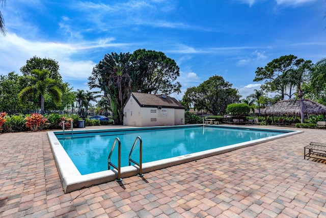 view of pool with a patio area