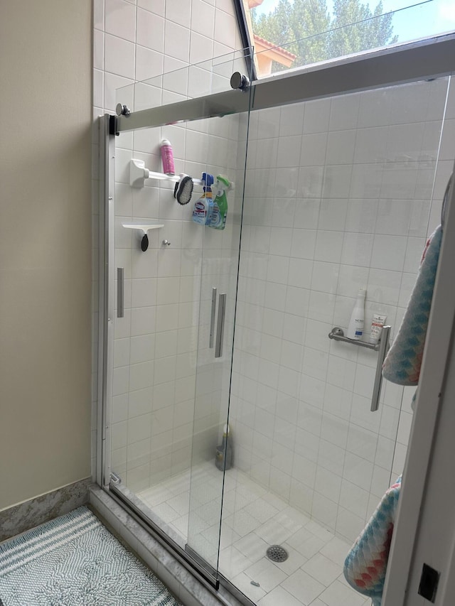 full bathroom featuring a shower stall