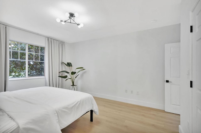 bedroom featuring light hardwood / wood-style flooring