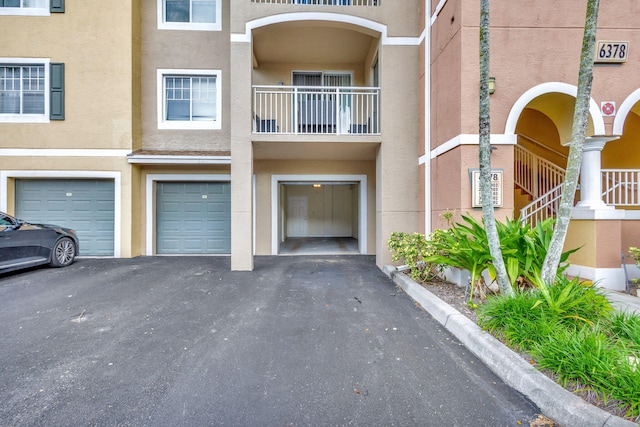 view of property featuring a garage