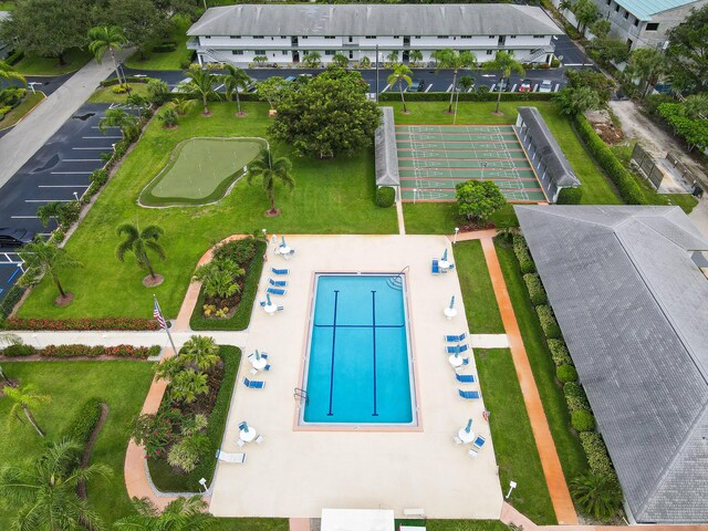 view of pool featuring a patio