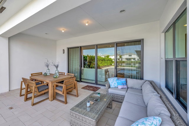 view of patio featuring outdoor lounge area