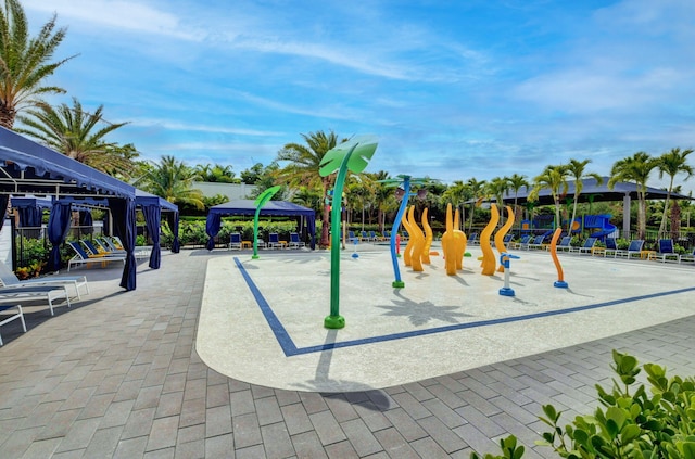 view of play area featuring a gazebo