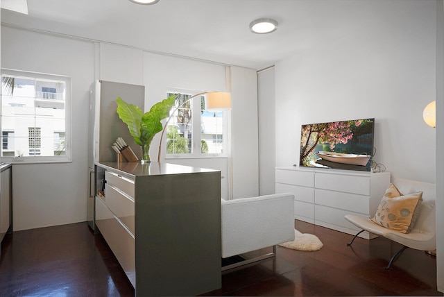 interior space featuring dark wood-type flooring