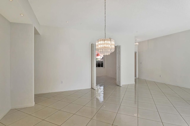 empty room featuring light tile patterned flooring