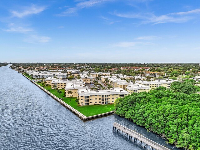 surrounding community with a water view