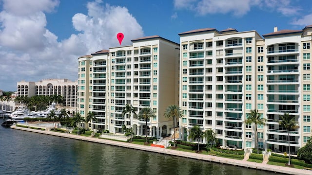 view of property featuring a water view