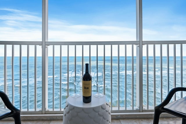 balcony with a water view