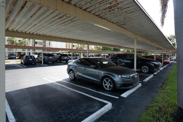 view of parking featuring a carport