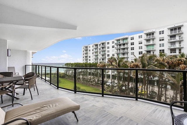 balcony with a water view