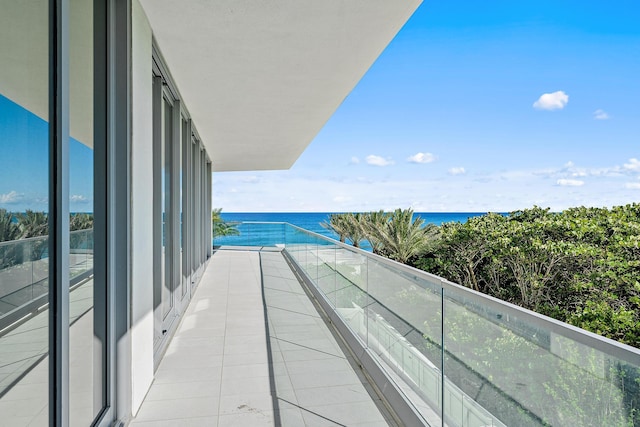 balcony with a water view