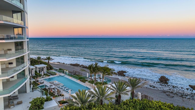 water view featuring a beach view