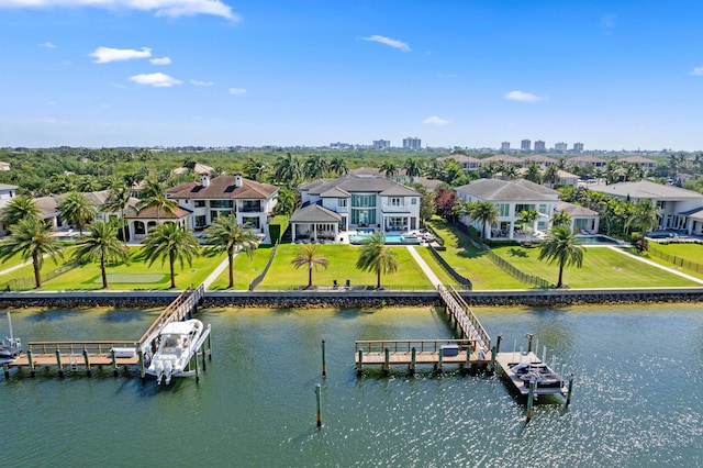 exterior space featuring a water view