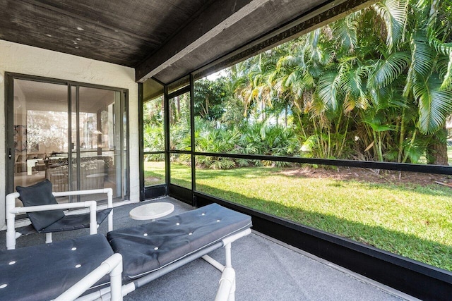 view of unfurnished sunroom