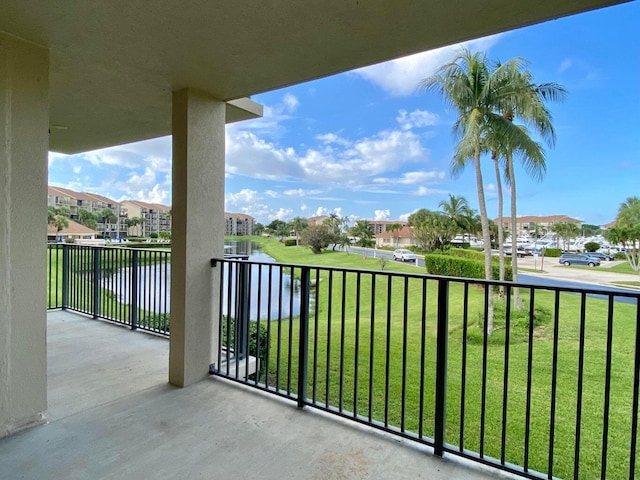 balcony with a water view