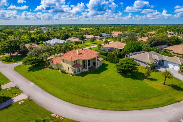 aerial view featuring a residential view
