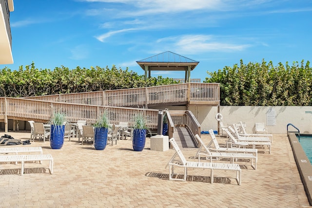 view of patio with a gazebo