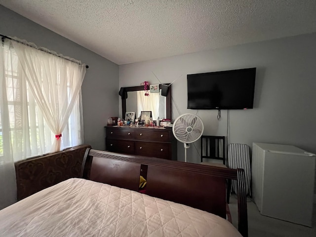 bedroom with a textured ceiling