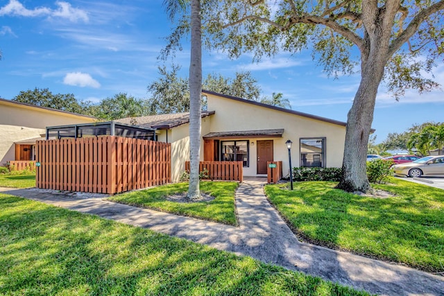 view of front of house with a front yard